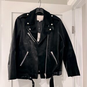 Brand New with Tags Cinq a Cept Brice Faux Leather Biker Jacket.